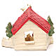 Hut with Nativity red decoration 20x14x18cm s4