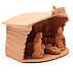 Hut and Nativity in natural terracotta 20x10x16cm s3