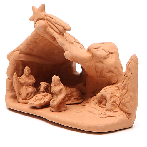 Nativity with scenery terracotta 10x12x8cm 2