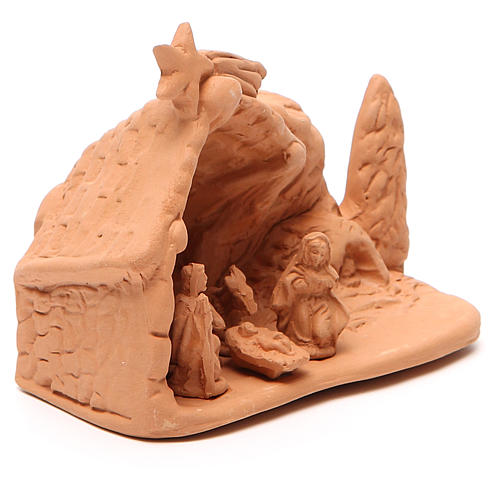 Nativity with scenery terracotta 10x12x8cm 3