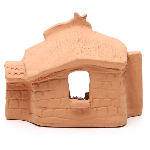 Shed and Nativity natural Terracotta 11x14x7cm 4
