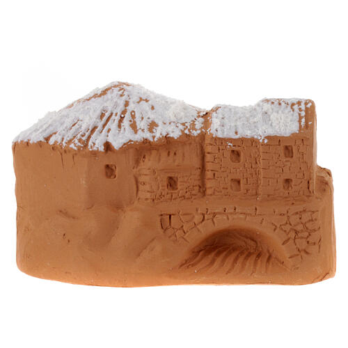 Miniature Nativity terracotta with snow 5x7x4cm 4