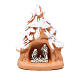 Christmas Tree and Nativity in terracotta with snow 7x5x4cm s1