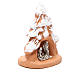 Christmas Tree and Nativity in terracotta with snow 7x5x4cm s3