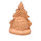 Christmas Tree and Nativity in terracotta with snow 7x5x4cm s4