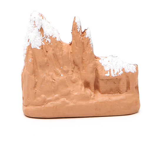 Natività miniatura terracotta con neve 7x7x4,5 cm 4