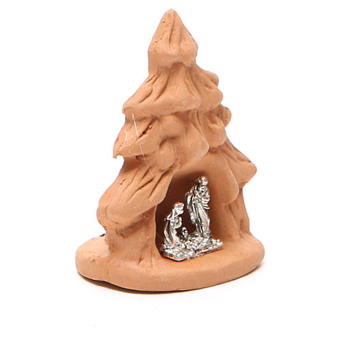 Christmas Tree and Nativity natural terracotta 7x5x4cm 3