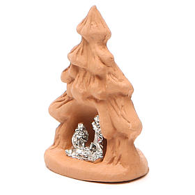 Albero Natale e Natività terracotta naturale 7x5x4 cm