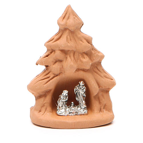 Árvore Natal e Natividade terracota natural 7x5x4 cm 1