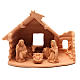 Heilige Familie mit Hütte Terrakotta Deruta 20x22x16cm s1