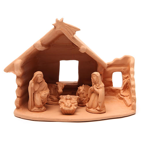 Nativity with Shed terracotta 20x22x16cm 1