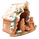 Heilige Familie mit Hütte Terrakotta Deruta 20x23x16cm mit Moos s3