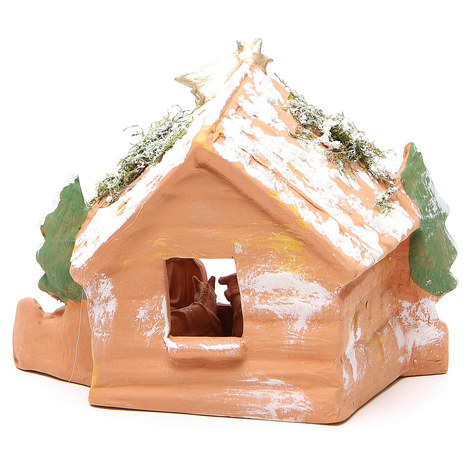 Nativity Terracotta Trees Moos And Snow 20x23x16cm Online Sales On 