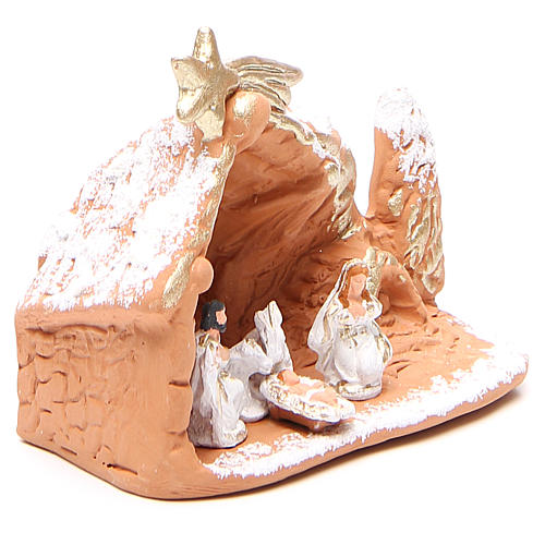 Nativity terracotta with setting 10x12x6cm 3