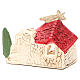Heilige Familie mit Hütte Terrakotta Deruta 10x12x6cm weiss und rot s4