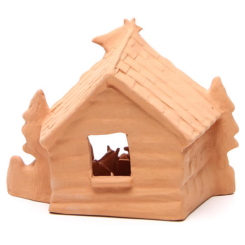 Shed and Nativity natural terracotta 20x24x14cm 4