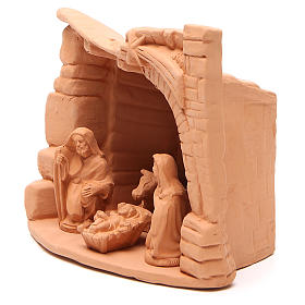 Heilige Familie mit Hütte Terrakotta Deruta 20x20x13cm