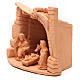 Heilige Familie mit Hütte Terrakotta Deruta 20x20x13cm s2