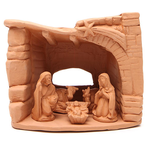 Nativity arch natural terracotta 20x20x13cm 1