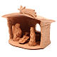 Heilige Familie mit Hütte Terrakotta Deruta 15x13x11cm s2