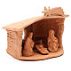 Shed with Nativity in terracotta 15x13x11cm s3