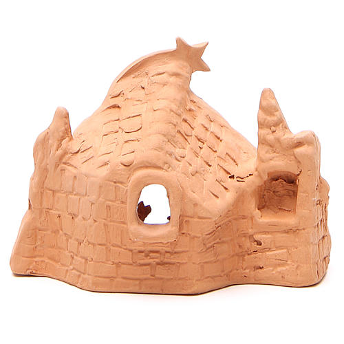 Nativity with grotto in terracotta 10x14x6cm 4