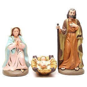 Heilige Familie bemalte Terrakotta 5St. Krippe 40cm