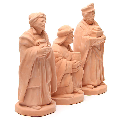 Three Wise Men natural terracotta Nativity 30cm 3