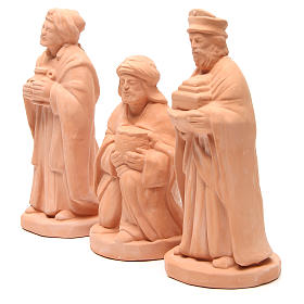 Rois Mages terre cuite naturelle crèche de 30 cm