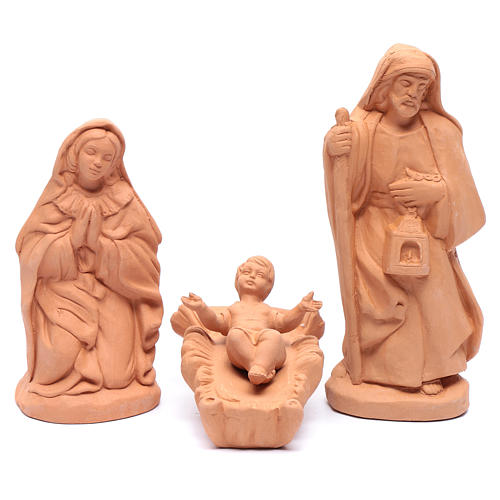 Nativity set in natural clay 15 figurines 20cm 2