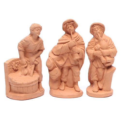 Nativity set in natural clay 15 figurines 20cm 4
