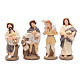 Nativity set in painted clay 15 figurines 20cm, elegant style s5