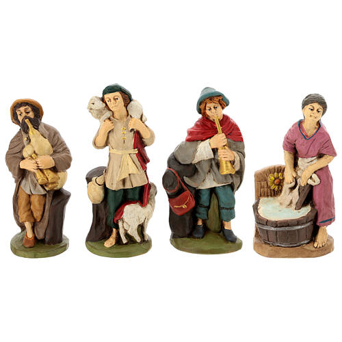 Crèche terre cuite peinte 15 santons 20 cm 5