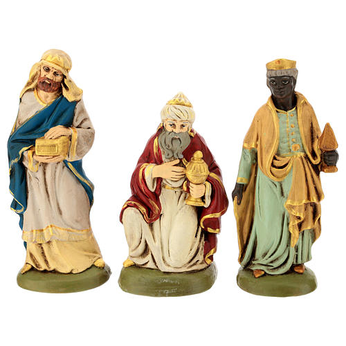 Nativity set in painted clay 15 figurines 20cm 3