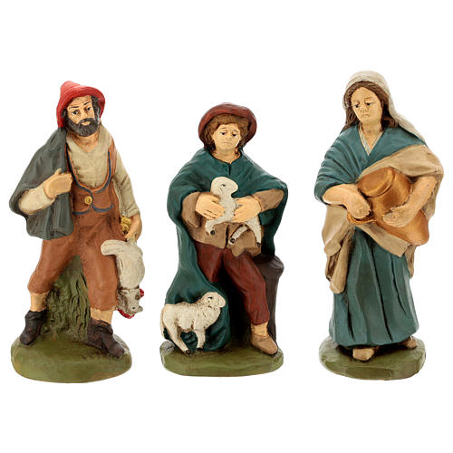 Nativity set in painted clay 15 figurines 20cm 4