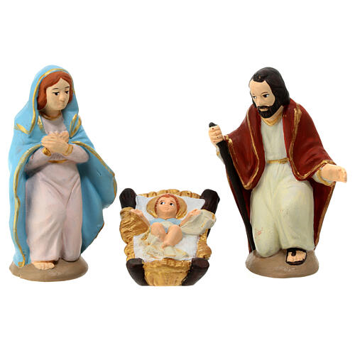 Nativity set in painted clay 15 figurines 15cm 2