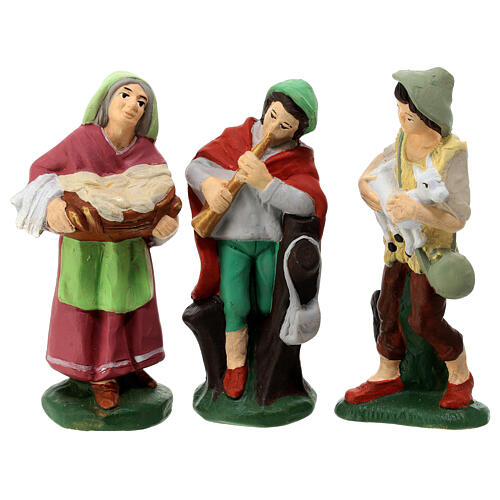 Nativity set in painted clay 15 figurines 15cm 4