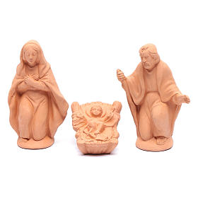 Nativity set in natural clay 15 figurines 15cm
