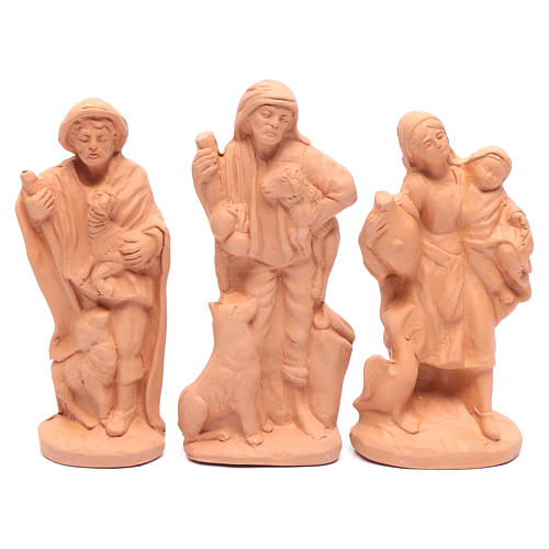 Nativity set in natural clay 15 figurines 15cm 4