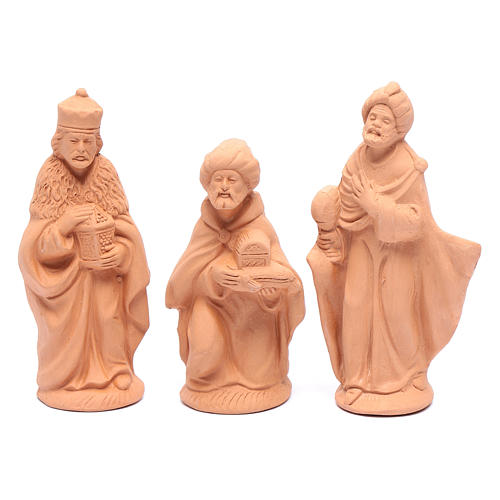 Nativity set in natural clay 15 figurines 15cm 3