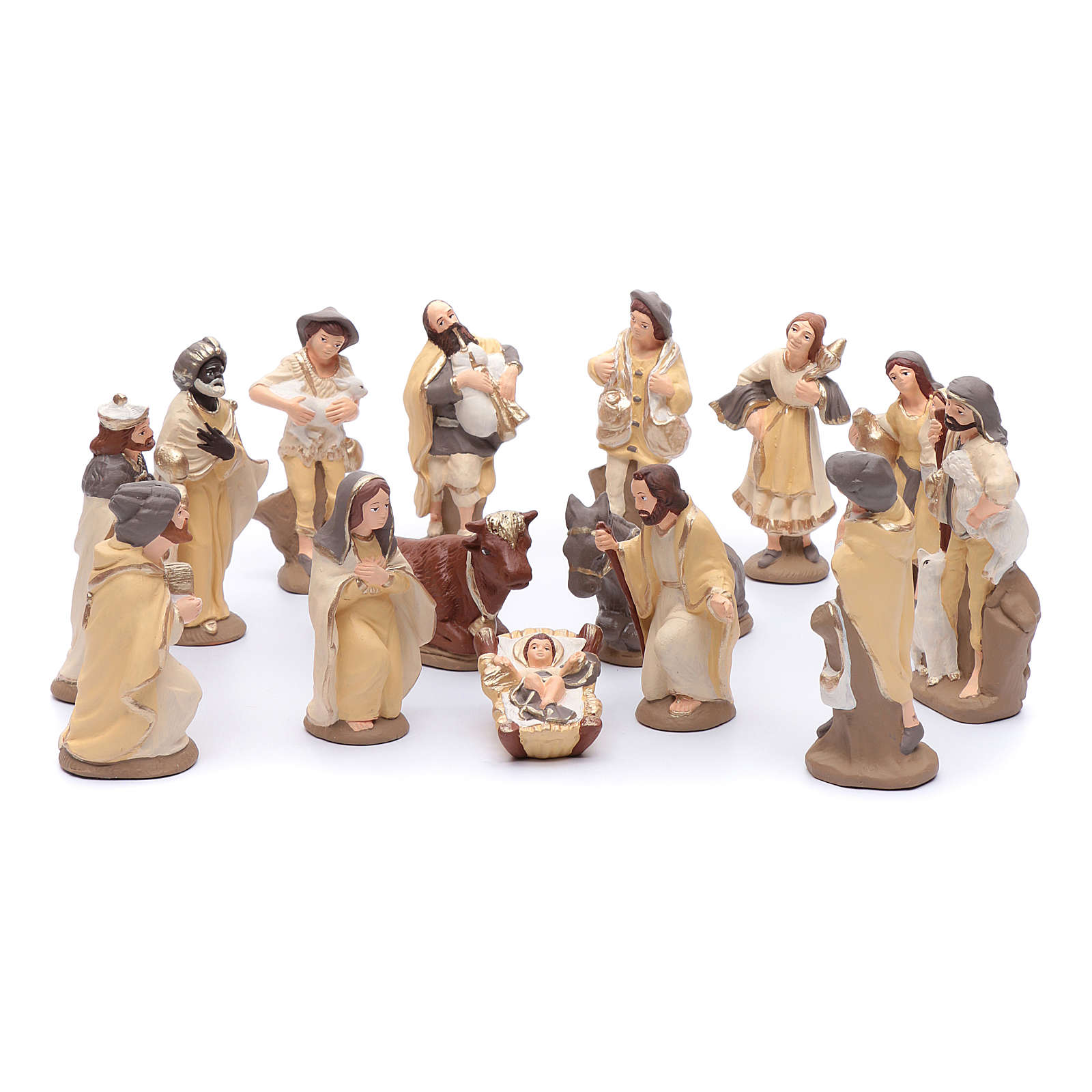 Statuine Del Presepe In Terracotta Presepe terracotta decorata mod. elegante 15 statuine 15 cm | vendita