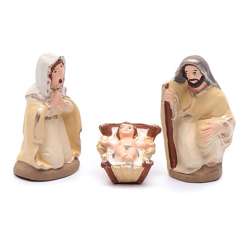 Nativity set in painted clay 20 figurines 10cm 2