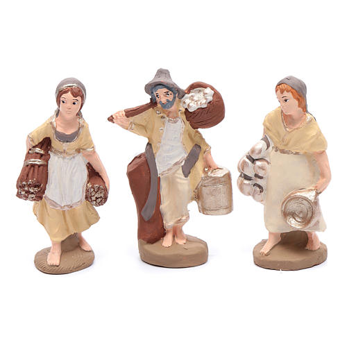 Nativity set in painted clay 20 figurines 10cm 4