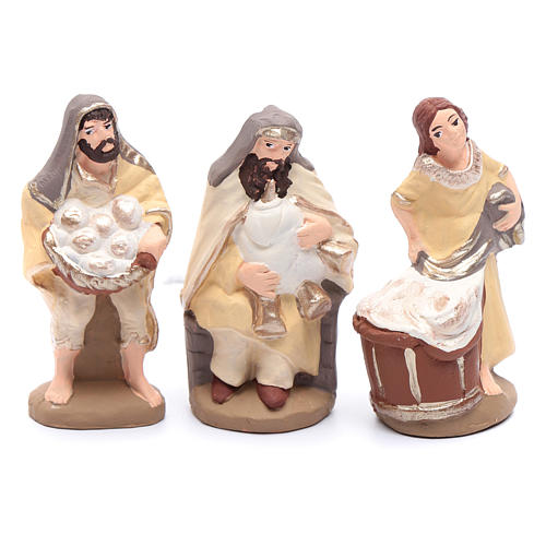 Nativity set in painted clay 20 figurines 10cm 5