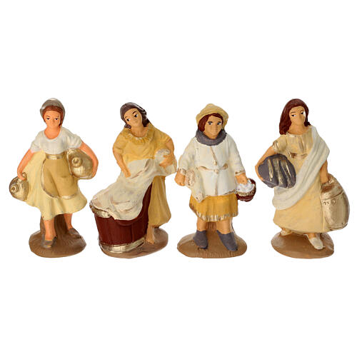 Nativity set in painted clay 20 figurines 10cm 5