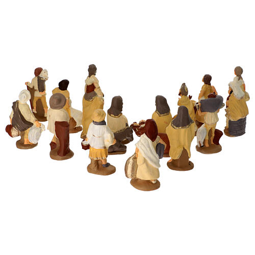 Nativity set in painted clay 20 figurines 10cm 6