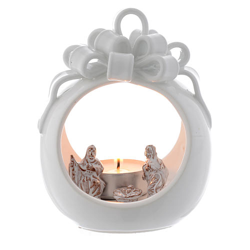 Ball shaped candle in terracotta from Deruta 12 cm 1