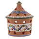 Christmas hut shaped candle holder in terracotta 13 cm s2