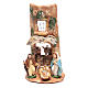 Holy family on terracotta from Deruta shingle with curtain 35 cm s1