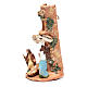 Holy family on terracotta from Deruta shingle with curtain 35 cm s2